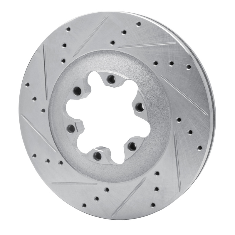 Chevrolet Colorado Brake Rotor (1) - Front Left - R1 Concepts - Drilled & Slotted - Silver - `09-`12